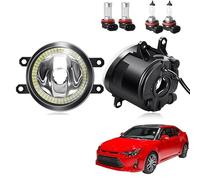 SPUFKGE Phare Voiture Ensemble De Phares Antibrouillard Angel Eye Pour Scion TC 2011 2012 2013, Pare-choc Avant H11 Avec Anneau Halo, Feu De Jour 12V Phare Assemblage(White and White)