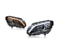 SPUFKGE Phare Voiture Phares Voiture À LED Pour Benz Classe C W205 2014-2020 Feux Jour Clignotants Dynamiques Accessoires Automobiles Phare Assemblage(Halogen)