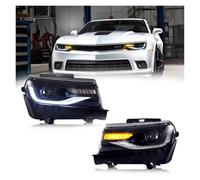 SPUFKGE Phare Voiture Pour Chevrolet Pour Camaro 2014 2015 Phares À LED De Contrôle Accessoires Voiture Feux Jour Avant Colorés Clignotants Phare Assemblage(Regular version)