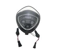 SPUFKGE Phares Avant Moto Phare À LED Avec Halo Angel Eye DRL Pour Motos Pour Victory 07-2010 2011 2012 2013 2014 2015 2016 2017 Projecteur Moto(BLACK DRL)