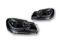 SPUFKGE Projecteur Principal Lampe Frontale De Style De Voiture Pour VW Pour Golf 6 Phares 2009-2012 Phare LED DRL Signal Hid Bi Xénon Accessoires Feux Avants Auto(All LED Silver,Right Hand Drive)