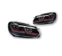 SPUFKGE Projecteur Principal Lampe Frontale De Style De Voiture Pour VW Pour Golf 6 Phares 2009-2012 Phare LED DRL Signal Hid Bi Xénon Accessoires Feux Avants Auto(All LED Red,Right Hand Drive)