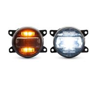 SPUFKGE Projecteur Principal LED Pare-chocs Conduite Antibrouillard Assy DRL Clignotants Pour Fiat Pour Panda MK3 Typ 312 319 2012-2020 2021 2022 2023 Feux Avants Auto(2x Smoked Fog)