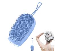 Spugna Silicone Corpo - Morbida | Spazzola Doccia - Silicone Body Scrubber for Shower - Massaggio Doppia Faccia Pulizia Pelle Viaggio Casa Blu Rosa Grigio Qualità Professional Set 1