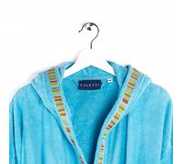 spugnissima - Peignoir avec Capuche Yupi Junior 100% Coton Couleur Unie 6-8 Ans Turquoise