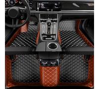 Spulhc Tapis de Sol de Voiture en Cuir PU, pour Mercedes Benz C Class W203 2004-2007, Coussinet de Pied Anti-salissure, Tous Temps/personnalisé,D-Brown Black