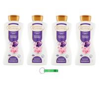 Spuma di Sciampagna Bagnodoccia Rigenerante Lot de 4 gels douche avec améthyste et orchidée 650 ml + porte-clés Beni Culinari