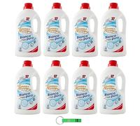 Spuma Di Sciampagna Bianco Puro Lot de 8 lessives liquides hygiéniques avec formule concentrée et lutte efficace contre les taches 27 lavages 1215 ml + porte-clés Beni Culinari
