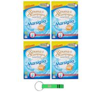 Spuma Di Sciampagna Lavatrice Marseille Lot de 4 lessive pour machine à laver au parfum de Marseille, 92 lavages, 4140 g + porte-clés Beni Culinari gratuit