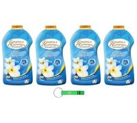 Spuma di Sciampagna Lot de 4 adoucissants concentrés Concentrato Fresca Rugiada 65 lavages 1300 ml + porte-clés Beni Culinari