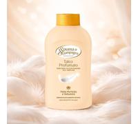 Spuma di Sciampagna Talco Profumato, Poudre de Talc Parfumée, 200 g, 100% Talc Naturel, Parfum Aromathérapique Rose Lavande Vanille, Made in Italy