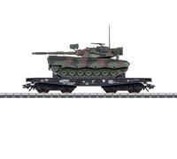 Marklin 48877 - AC H0 1:87 - Wagon Plat Type Rlmmps DB Avec Charge Militaire
