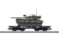 Wagon plat Rlmmps 650, transport lourd, avec char Leopard 1A1, DB, Ep. IV - MARK