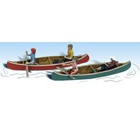 Spur H0 Woodland 4 Figurines + 2 Canoës - 1918 Neu