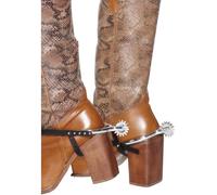 Spurs, Silver, with Black Straps