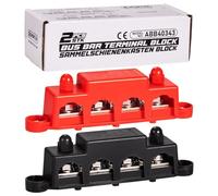 Spurtar Bloc de Distribution Bornier 12V-48V avec 4x M8 Boulons et 3x M4 Vis, Busbar Boc de Distribution d’alimentation pour Voiture, Camion, Quad, Bateau