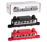 Spurtar Bloc de Distribution Bornier 12V-48V avec 4x M8 Boulons et 6x M4 Vis, Busbar Boc de Distribution d’alimentation pour Voiture, Camion, Quad, Bateau