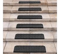 Spurtar Caoutchouc Synthétique Tapis Antidérapant Tapis Anti Derapant Tapis de Marche, Nez de Marche Intérieur Marchettes D'escalier Extérieur Anti Glisse Tapis, 76 x 25 cm,Lot de 6