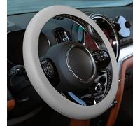 Spurtar Couvre Volant Voiture Deco Voiture Housse Interieur Decoration pour Homme en Silicone - Accessoire Véhicule Protege Universelle et Protection Similaire au Cuir, 32-44 cm,Gris