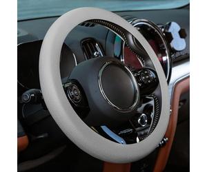 Spurtar Couvre Volant Voiture Deco Voiture Housse Interieur Decoration pour Homme en Silicone - Accessoire Véhicule Protege Universelle et Protection Similaire au Cuir, 38-44 cm,Gris