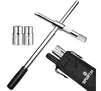 Spurtar Croix Roue Voiture en CR-V, Clé Démonte Roue avec Duplex Prises (4 Tailles) 17 mm / 19 mm & 21 mm / 23mm pour Assemblage et Démontage de Pneus de Voiture