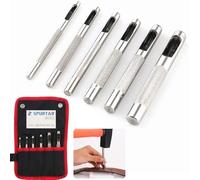 Spurtar Jeu De 6pcs Poinçon Creux Poinçons ronds Outil de Coupe Perforateur de Cuir pour Ceinture, Caoutchouc, Carte 1/8", 5/32", 3/16", 7/32", 1/4", 5/16"