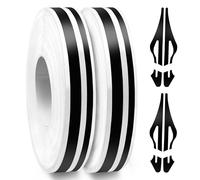 Spurtar Pinstripe Adhésif Voiture - Ligne Centrale 5mm avec Espacement Intégré 2.5mm - Style Professionnel, Liseret Décoratif 19.6m, Noir