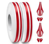 Spurtar Pinstripe Adhésif Voiture - Ligne Centrale 5mm avec Espacement Intégré 2.5mm - Style Professionnel, Liseret Décoratif 19.6m, Rouge