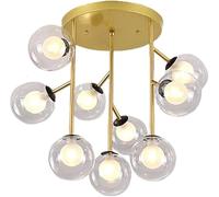 Sputnik Chandelier 12 Lights Chandeliers Modern Mid Century Ceiling Light Black Iron Retro Pendant Light,Lampe à Suspension