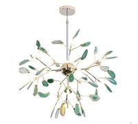 Sputnik Chandelier LED Firefly Pendant Light 20-Lights Agate Plafond Lightture Nordic Ajustement Hauteur réglable Lampe Suspendue pour l'îlot de Cuisine Agate-Gold Green 16 Lumière