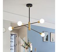 Sputnik Chandelier Mid Century Industrial Pendant Lighting Chandeliers Ceiling Fixture Black Gold Light for Living Room,Kitchen,Bedroom,Dining Room and Farmhouse
