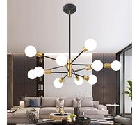 Sputnik Chandelier Mid Century Industrial Pendant Lighting Chandeliers Ceiling Fixture Black Gold Light for Living Room,Kitchen,Bedroom,Dining Room and Farmhouse