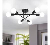 Sputnik Moderne 6 lumières de Mid siècle Pendentif Semi-fluste Mount Plafond Clair, Sombre