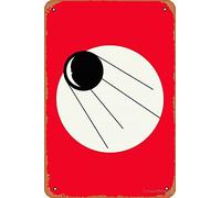 Sputnik Sweetheart Plaque en métal rétro décorative vintage 30,5 x 20,3 cm