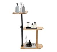 spuwlqot Table d'appoint en bambou indépendante avec plateau pour baignoire à 3 niveaux Table pivotante réglable Couleur bois