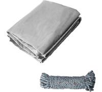 Spwa-Bâche De Protection Avec Oeillet Et 10m Ficelle Bâche Multifonctions Pour Camion Meubles Auvent Imperméable Résistant À La Déchirure 420 G/M² (Gris, 2 X 1 M)