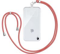Spwa-Lanière Pour Chaîne De Téléphone Portable Universelle Avec Patch,Sangle De Cou Corde Mobile Suspendue En Nylon Réglable Détachable Pour La Plupart Téléphones Pour Iphone Samsung Xiaomi,Rouge