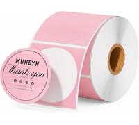 Spwb-Lot De 750 Étiquettes Thermiques Ronde Rose, Etiquette Autocollante Ronde 2 X 2 Pouces, Shipping Label Résistant Aux Rayures, À L'eau, À La Saleté, À La Poussière Et À La Graisse