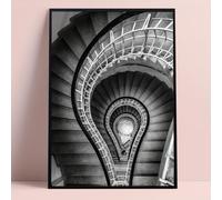 SPXLUCAU Architecture de Prague, impression d'art en noir et blanc, décoration murale originale sur toile, pour le salon (50 x 70 cm/sans cadre)