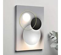 SPXLUCAU Combinaison de cercles géométriques dans un jeu d'ombre et de lumière douce, pour salon, salle de bain (20x30cm/sans cadre)