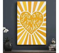 SPXLUCAU « Tu es mon soleil », affiche sur toile jaune vif avec cœur, décoration murale moderne et chaleureuse, pour le salon (20 x 30 cm/sans cadre)