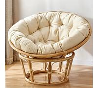SPXMQSS Coussin pour Fauteuil Suspendu Uniquement, Coussin Fauteuil Suspendu DéTachable, Coussin Fauteuil Rotin Rond De 13 CM D'éPaisseur pour Patio IntéRieur ExtéRieur Jardin (Beige 120cm)