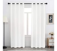 SPXTEX Lot de 2 Rideaux en Velours Doux à Isolation Thermique avec œillets, pour Chambre à Coucher, filtrage de la lumière, Blanc décoloré, 243,8 cm de Long, Blanc décoloré