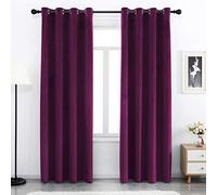 SPXTEX Lot de 2 Rideaux en Velours Doux Violet de 243,8 cm de Long avec œillets isolants Thermiques pour Chambre à Coucher Filtrage de la lumière