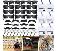 Spy Detective Kit de fournitures de fête d'anniversaire pour sacs à | Top Secret Agent Lunettes de Soleil Loupe Cartes Autocollants Fête Cosplay Décoration pour 12 Invités Piñata Stuffer Prizes