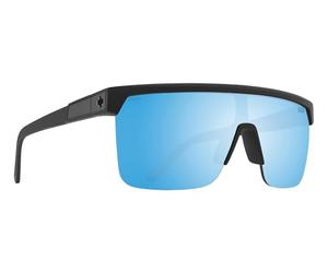 Spy+ - Flynn 5050, Soft Matte Black Translucent Blue, Happy Gray Green with Dark Blue Spectra, Medium-Large, Sunglasses, Unisex, Adult