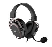 SPYCO - Casque Gaming Impulse HE-122, Audio 7.1, Driver 50 mm, Microphone Omnidirectionnel, Compatible PC/Mac/Xbox One/PS4/Switch, Porte Casque, Noir, Simili Cuir