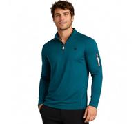 Spyder Pull actif à fermeture éclair quart de tour pour homme - Sweat athlétique anti-humidité pour homme, fermeture éclair 1/4, chemises à manches longues pour homme, menthe verte, Taille M
