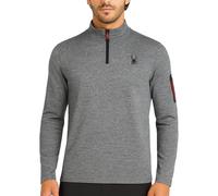 Spyder Chemise de sport pour homme - Chandail à manches longues avec fermeture éclair quart de cercle - T-shirt d'entraînement léger et ajusté pour homme (S-XL), charbon, Taille M