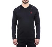 Spyder Maillot de corps actif à manches longues pour homme, Noir vif, Taille XL